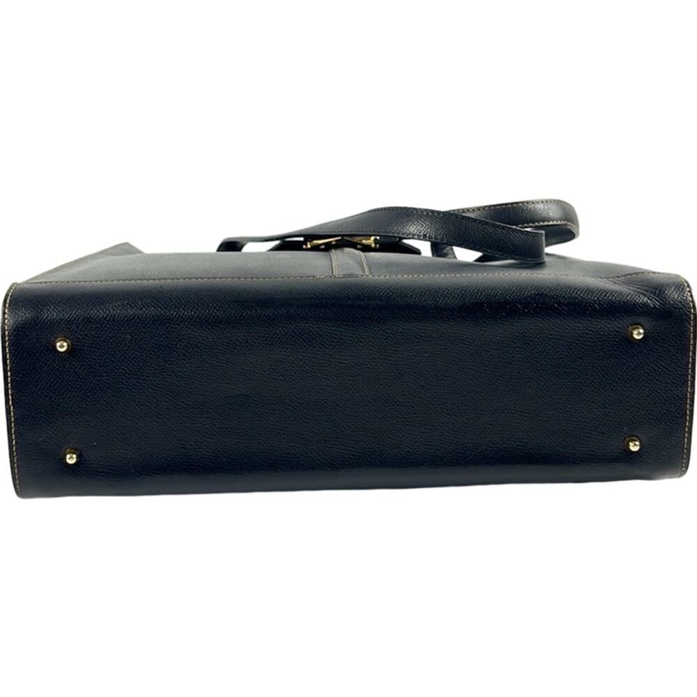 Valentino Garavani‎ Logo Embellished Black Leather Tote - Picture 7 of 12